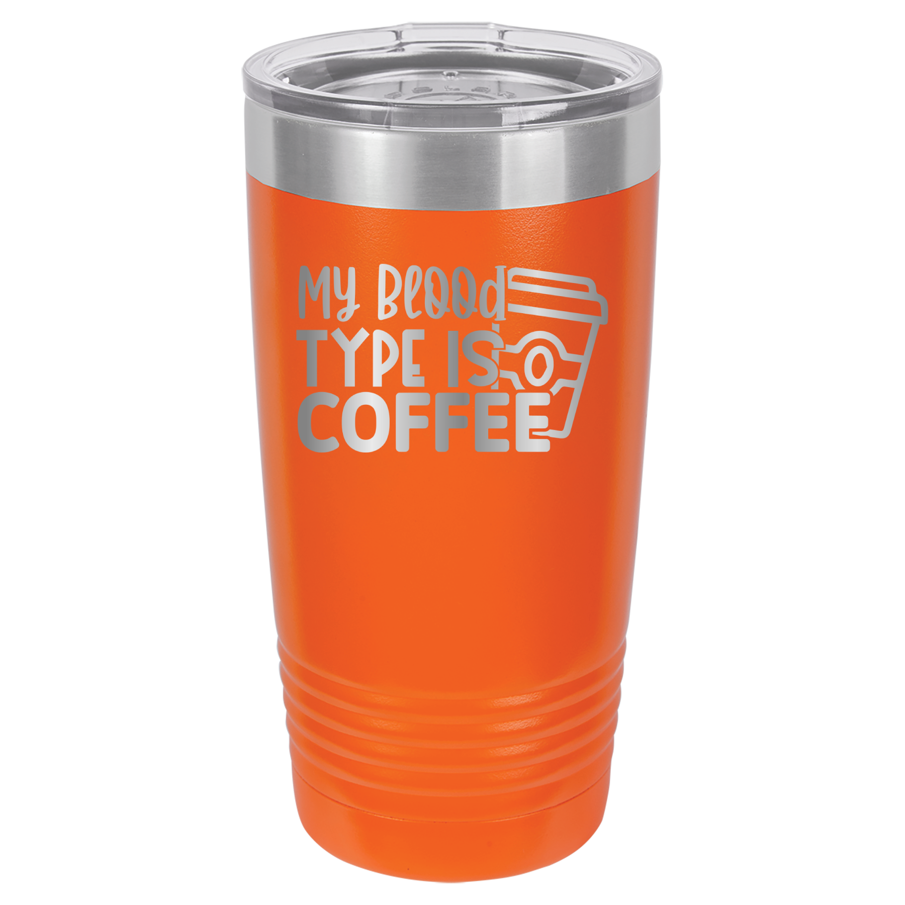 My Blood Type Is Coffee - 20oz Polar Camel Tumbler - Orange image