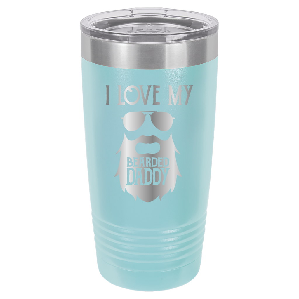 I Love My Bearded Daddy - 20oz Polar Camel Tumbler - Light Blue image