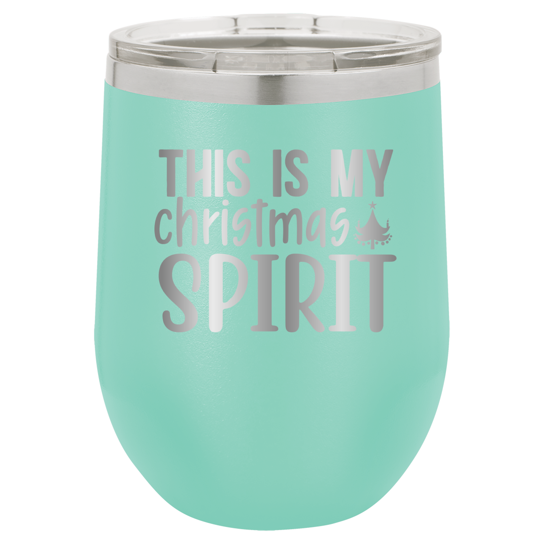 This Is My Christmas Spirit - 12oz Polar Camel Wine Tumbler - Teal image