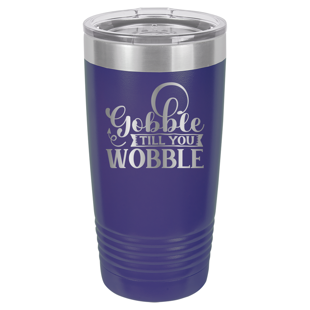 Gobble Til You Wobble - 20oz Polar Camel Tumbler - Purple image