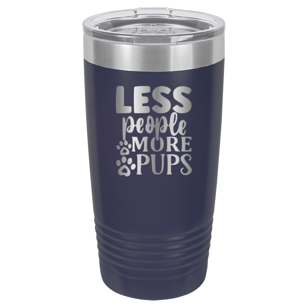 Less People More Pups - 20oz Polar Camel Tumbler - Navy image