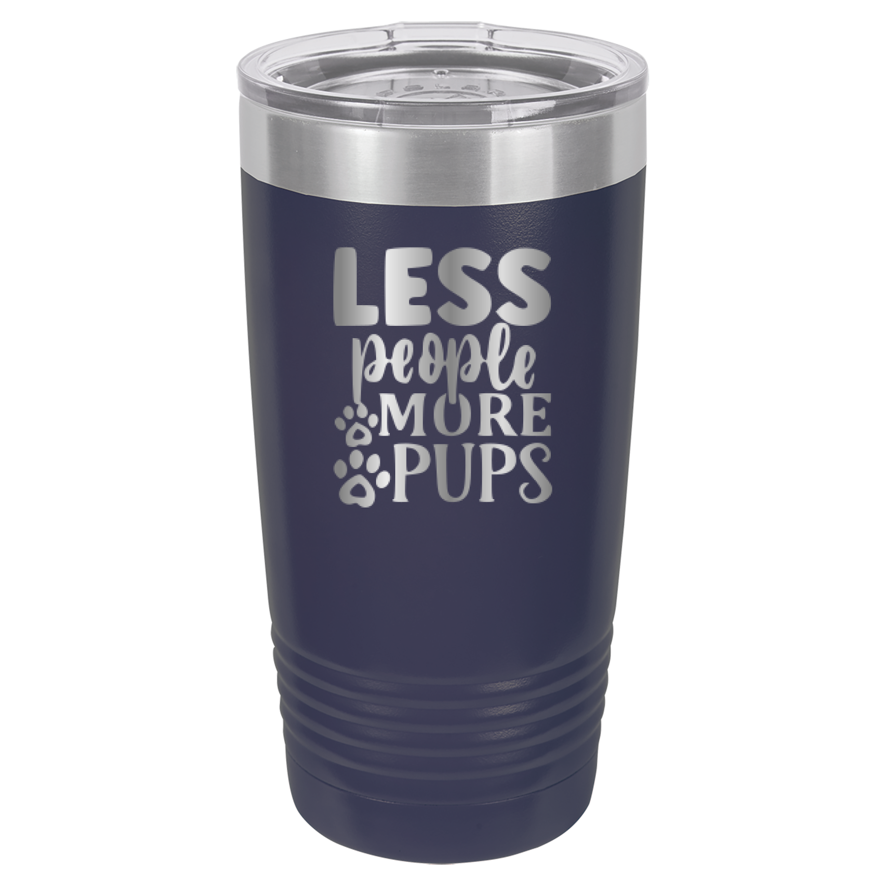 Less People More Pups - 20oz Polar Camel Tumbler - Navy image