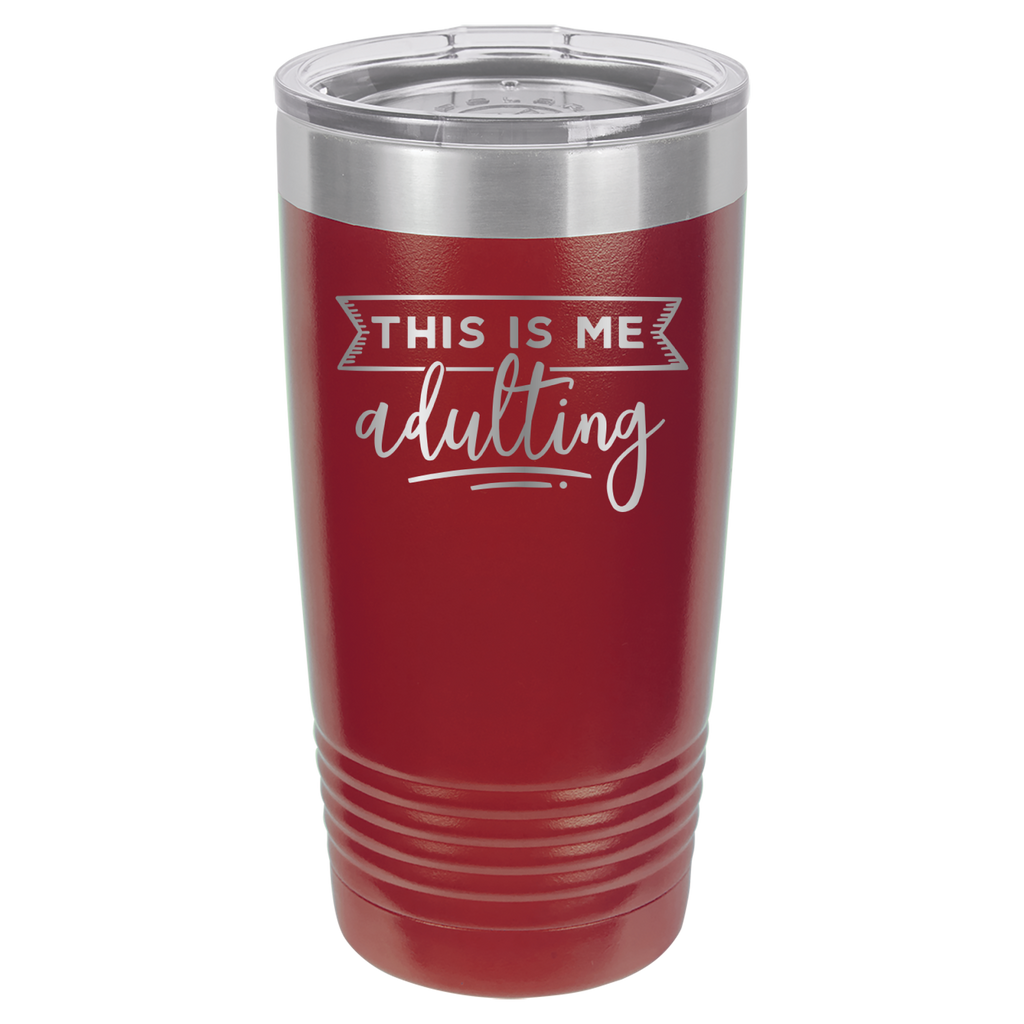 This Is Me Adulting - 20oz Polar Camel Tumbler - Maroon image