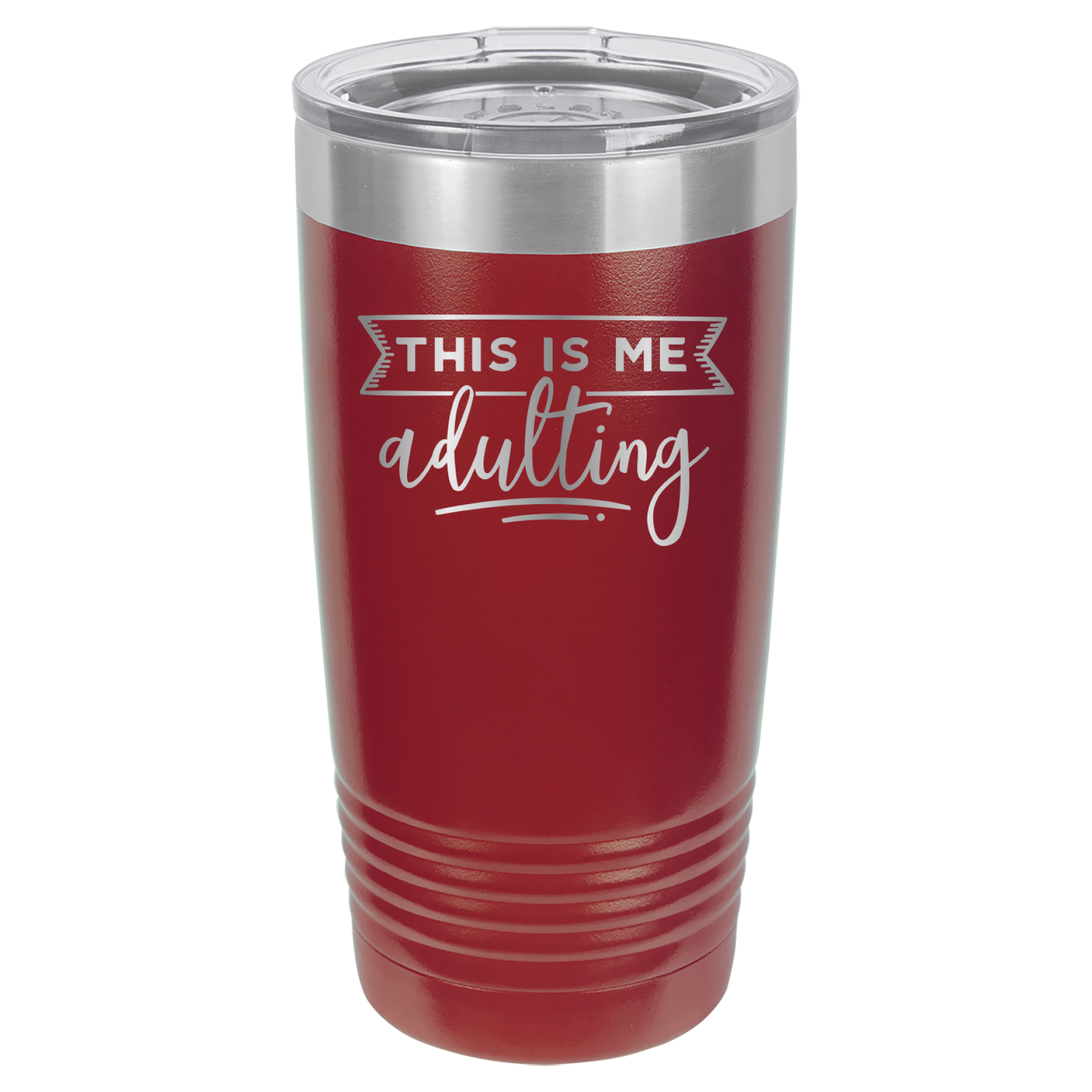This Is Me Adulting - 20oz Polar Camel Tumbler - Maroon image