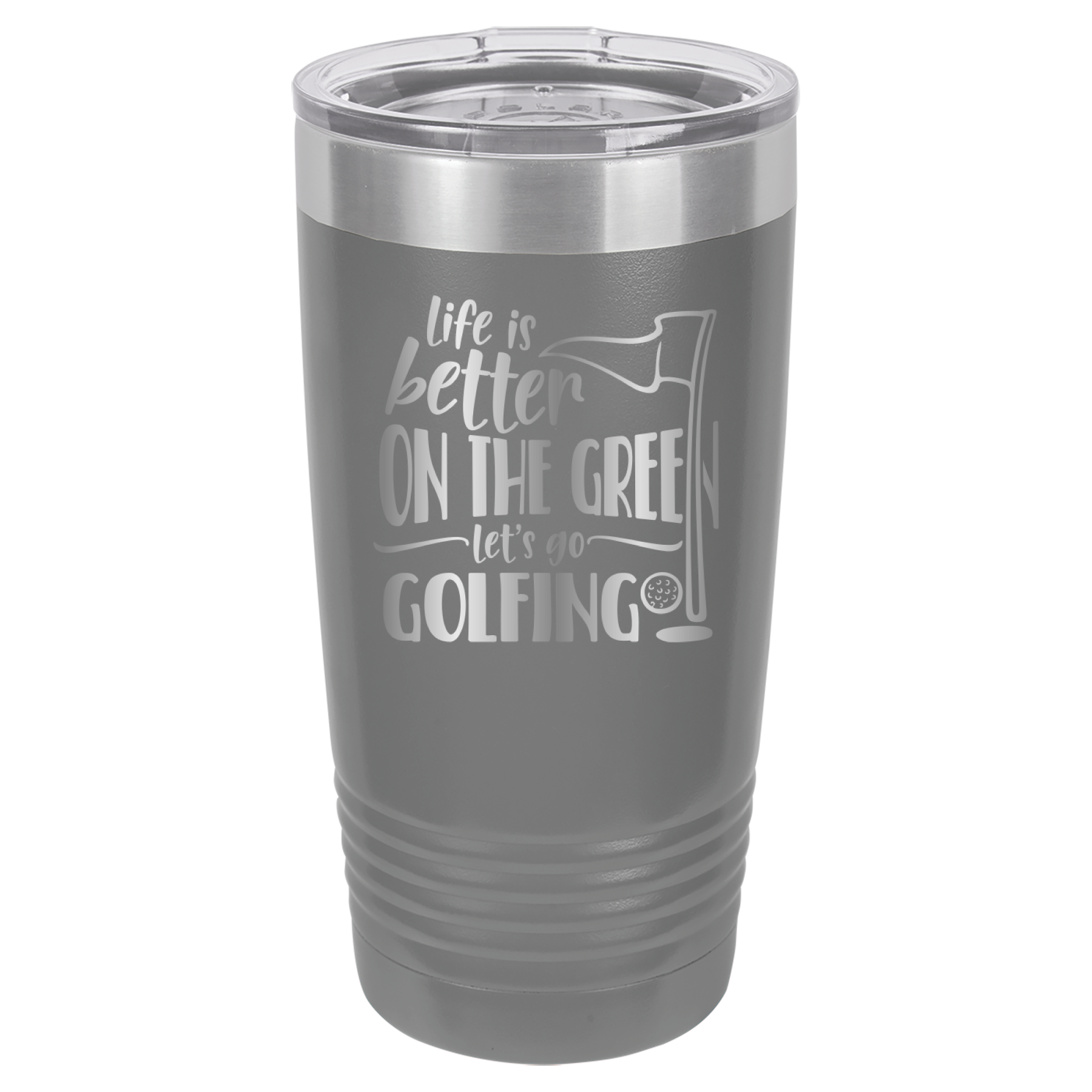Life Is Better On The Green, Let's Go Golfing - 20oz Polar Camel Tumbler - Gray image