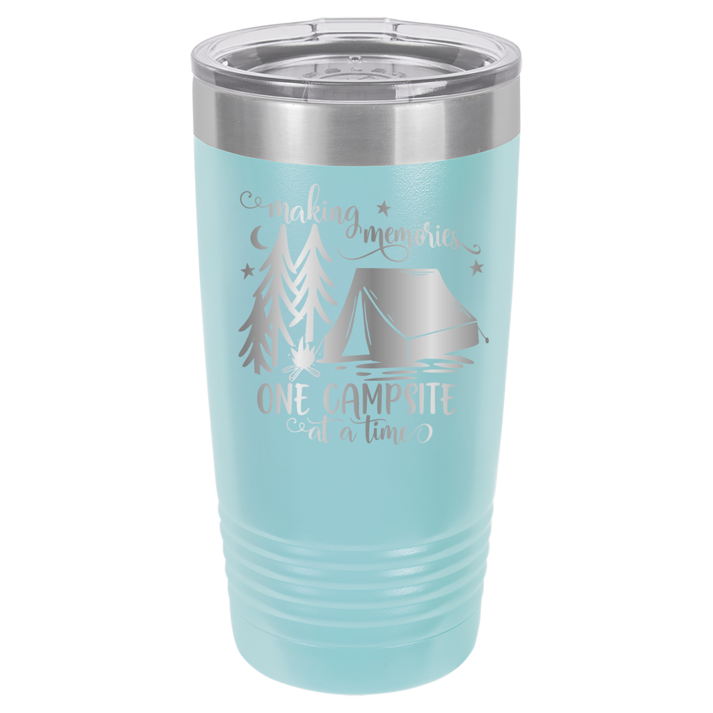 Making Memories One Campsite At A Time - 20oz Polar Camel Tumbler - Light Blue image