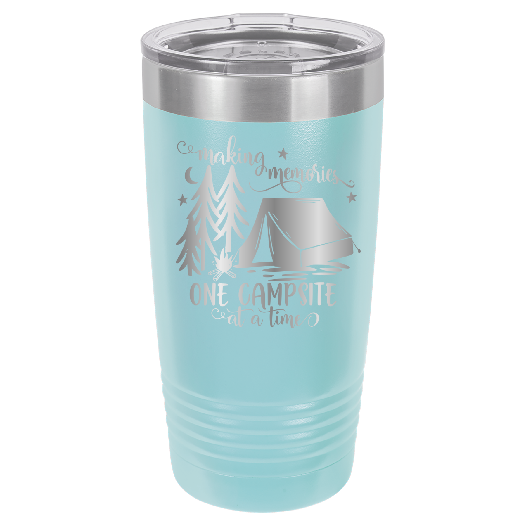 Making Memories One Campsite At A Time - 20oz Polar Camel Tumbler - Light Blue image