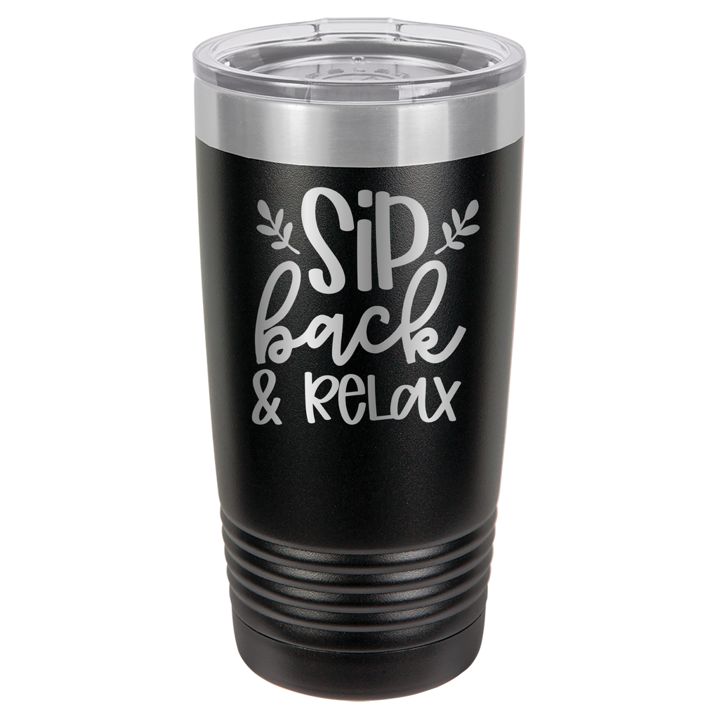 Sip Back & Relax - 20oz Polar Camel Tumbler - Black image