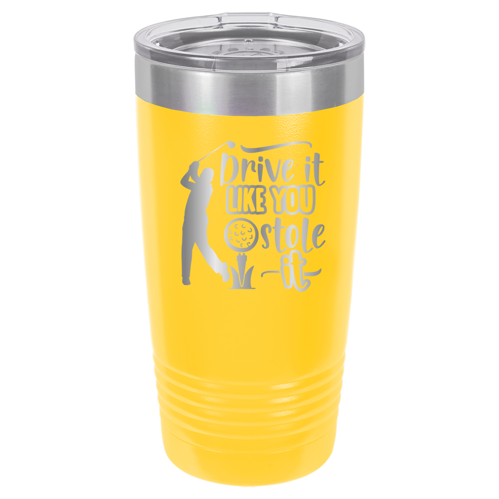 Drive It Like You Stole It (Male) - 20oz Polar Camel Tumbler - Golf - Yellow image