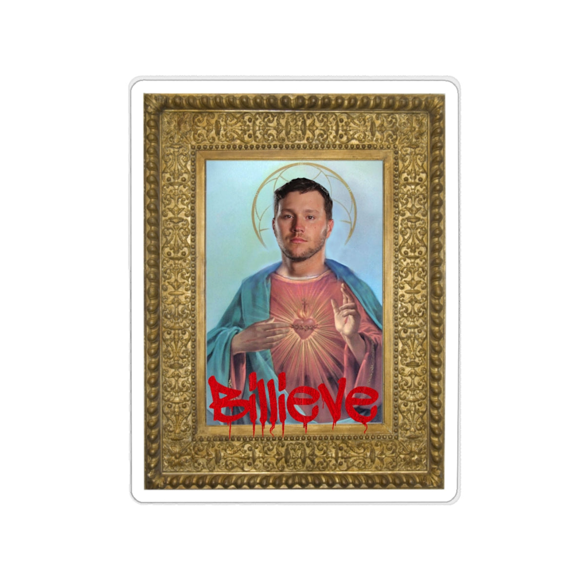 Graffitied Jesus Allen Art Sticker- Buffalo Bills Mafia