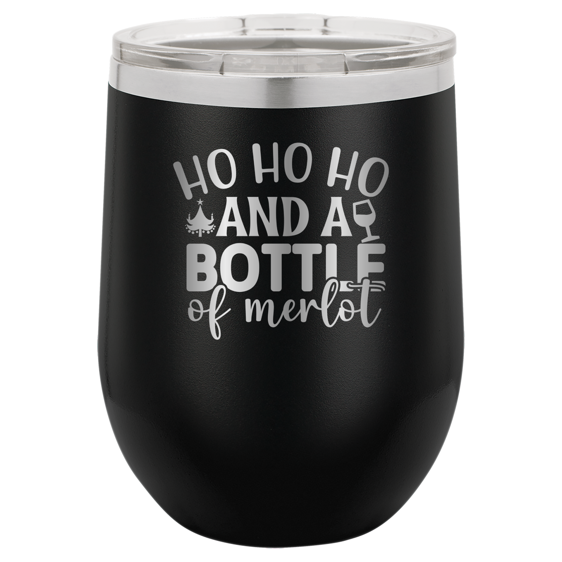 Ho Ho Ho And A Bottle of Merlot - 12oz Polar Camel Wine Tumbler image 16