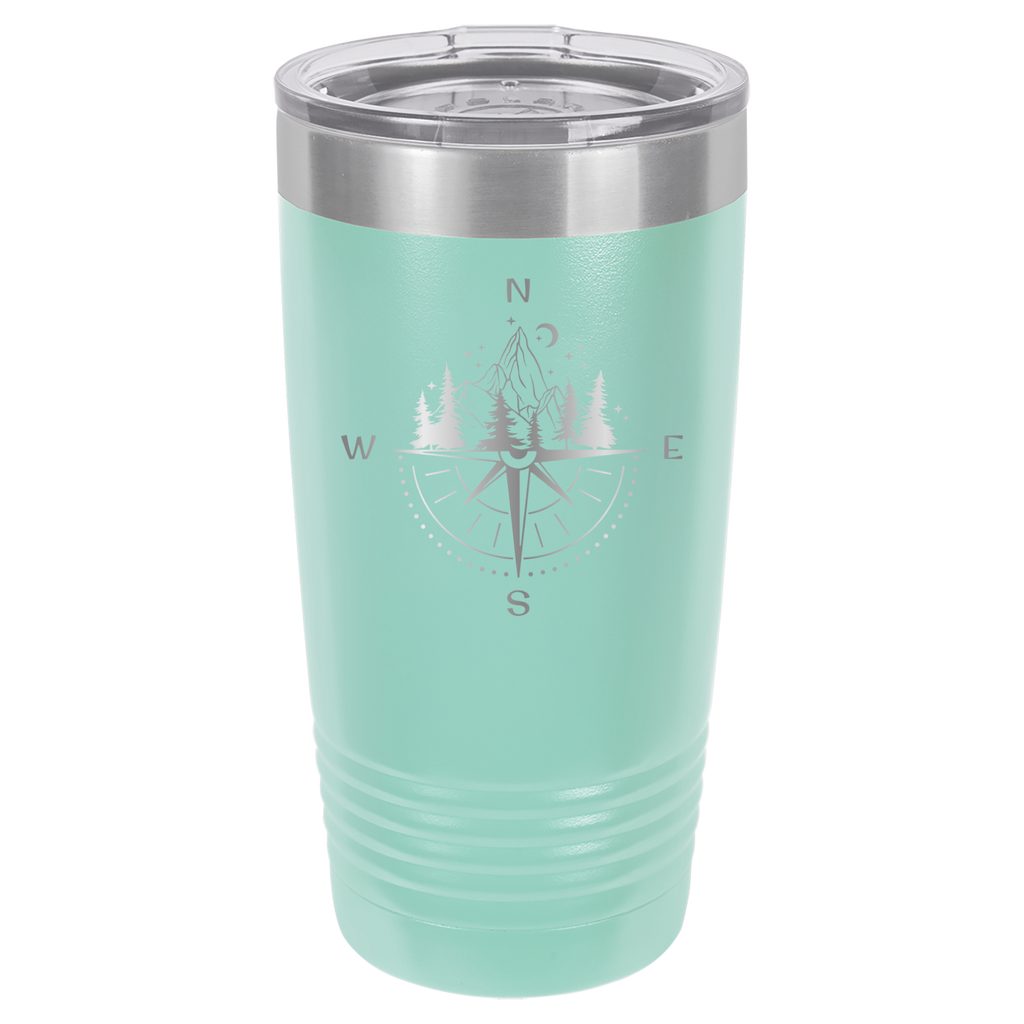 Compass, Map, or Adventure - 20oz Polar Camel Tumbler - Teal image