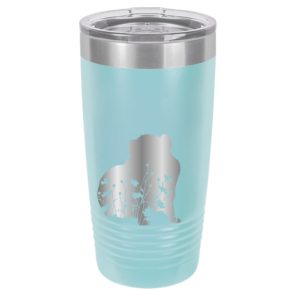 Floral Guinea Pig Design - 20oz Polar Camel Tumbler - Light Blue image