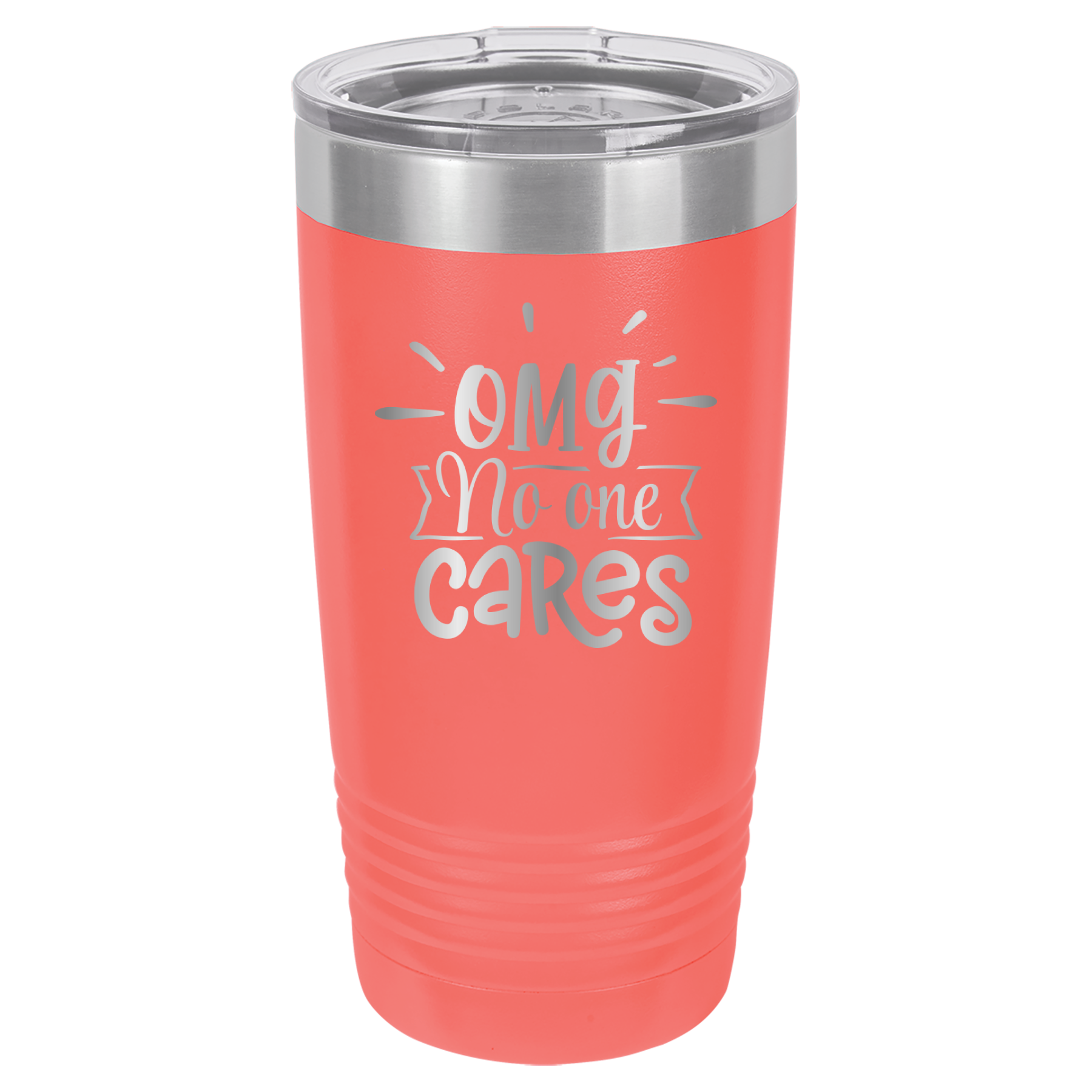 OMG No One Cares - 20oz Polar Camel Tumbler - Coral image