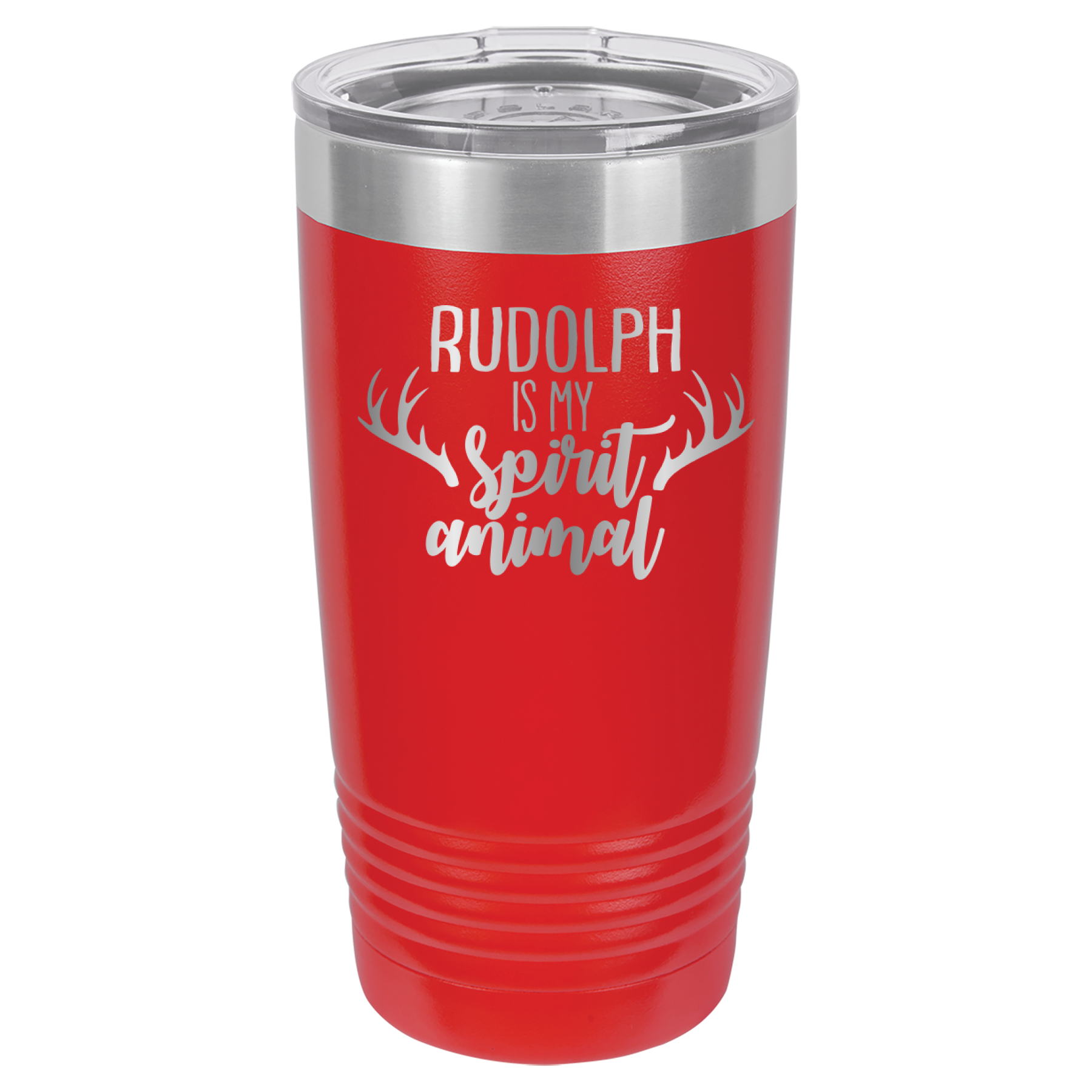 Rudolph Is My Spirit Animal - 20oz Polar Camel Tumbler - Red image