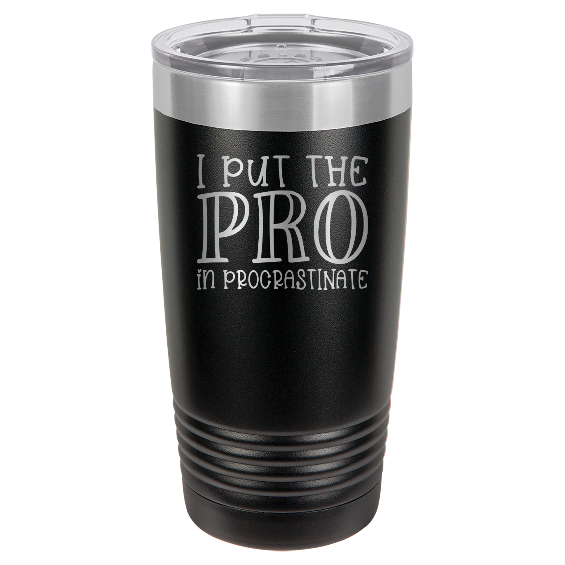 I Put the PRO in Procrastinate - Polar Camel 20oz Tumbler - Black image