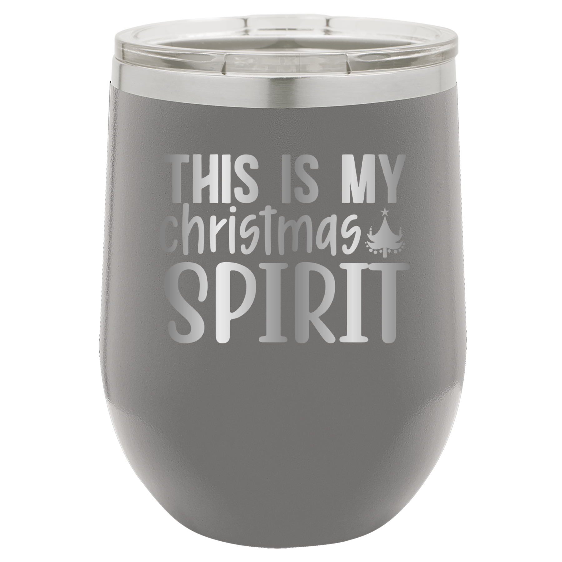 This Is My Christmas Spirit - 12oz Polar Camel Wine Tumbler - Gray image