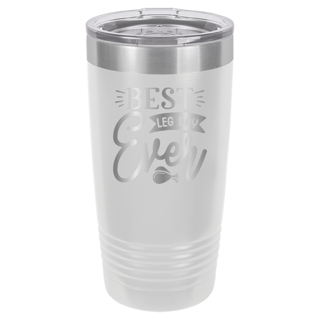 Best Leg Day Ever - 20oz Polar Camel Tumbler - White image
