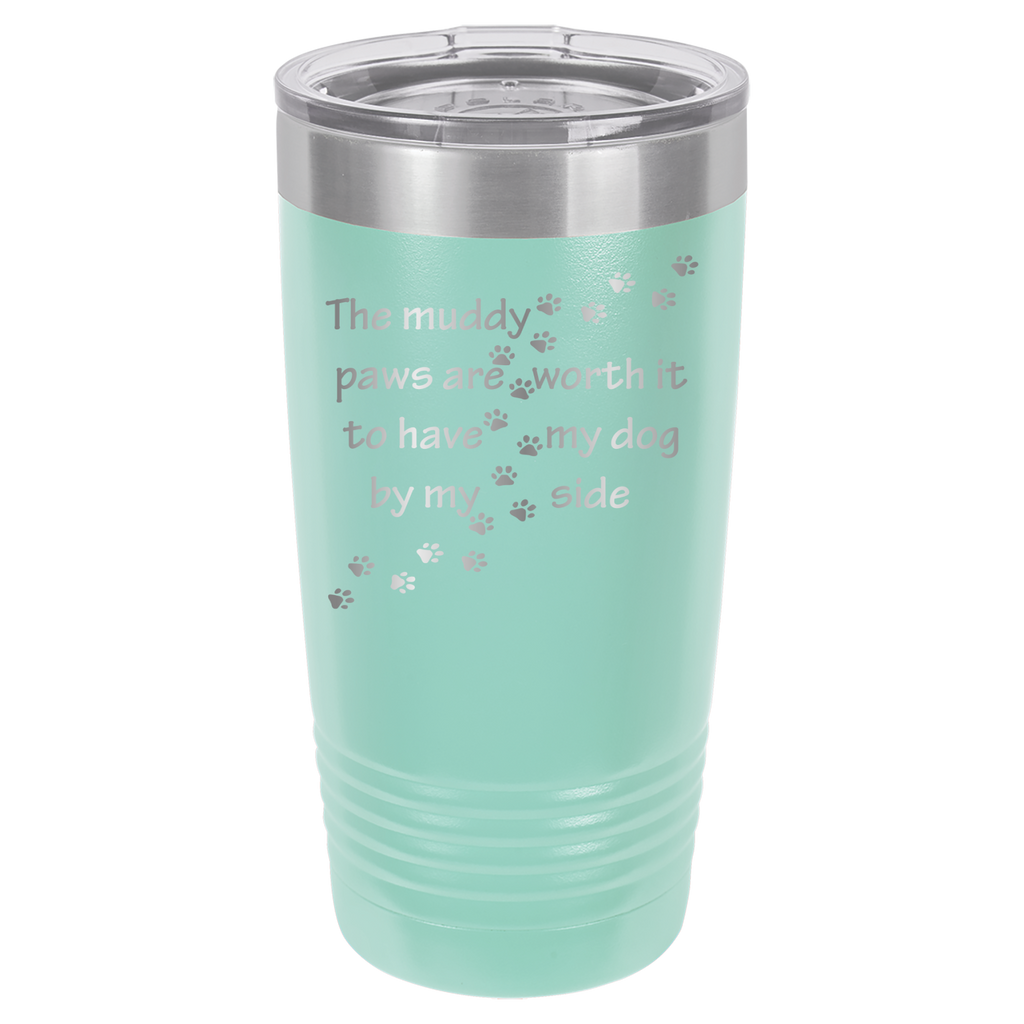 Muddy Paws - Dog 20oz Polar Camel Tumbler - Can Be Customized - Teal image