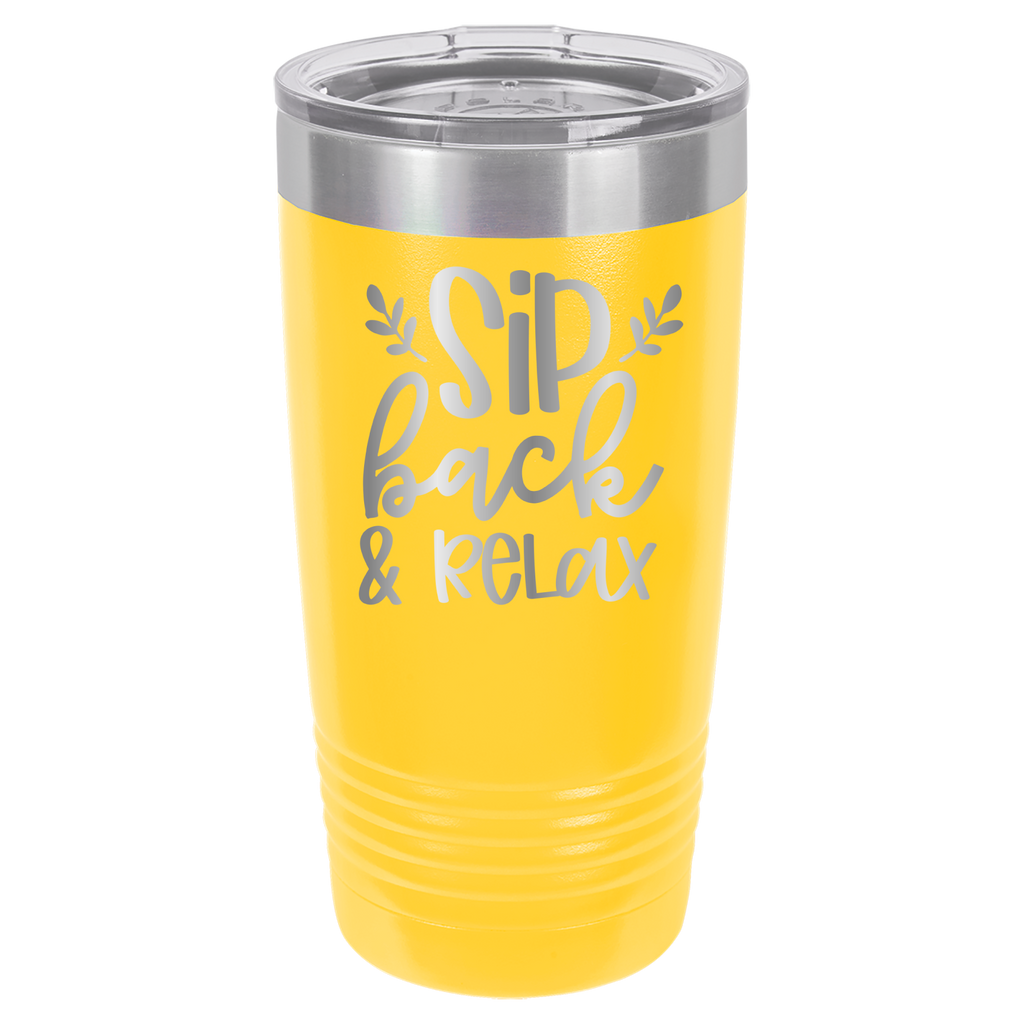 Sip Back & Relax - 20oz Polar Camel Tumbler - Yellow image