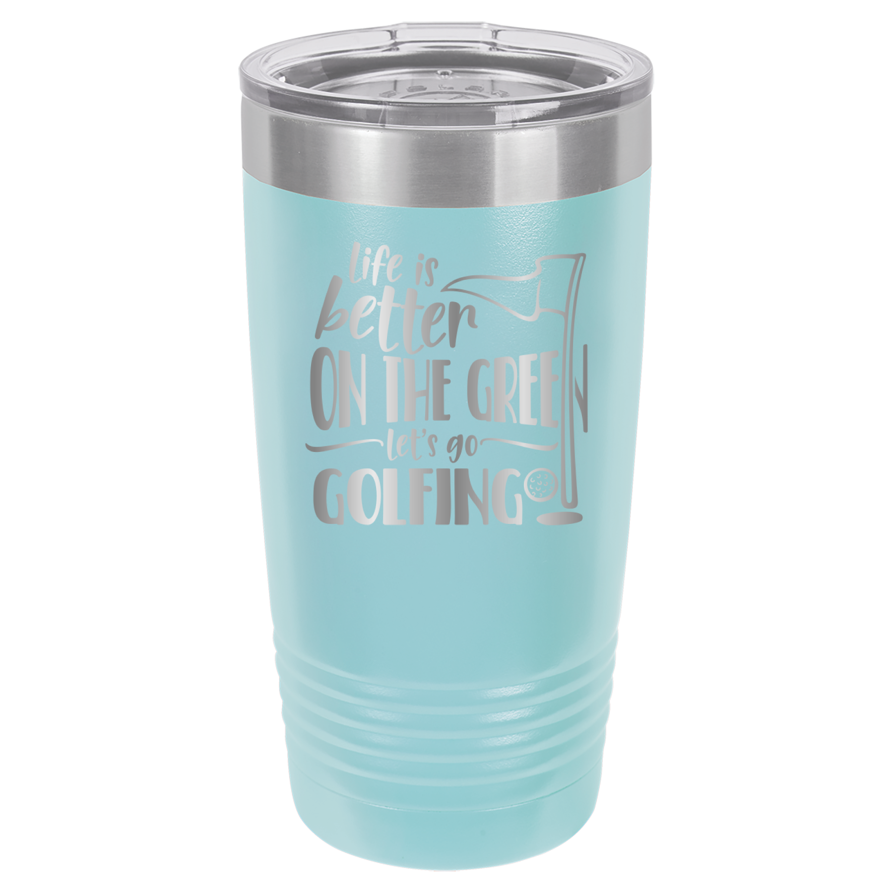 Life Is Better On The Green, Let's Go Golfing - 20oz Polar Camel Tumbler - Light Blue image