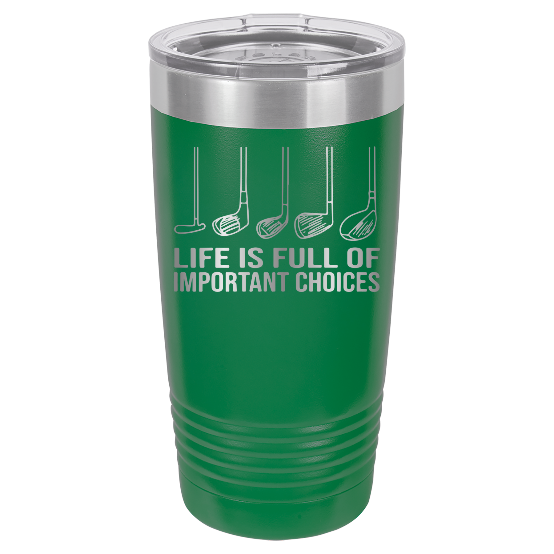 Life Is Full of Important Choices - Golf - 20oz Polar Camel Tumbler - Green image