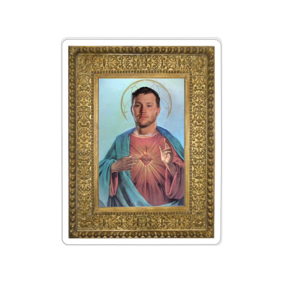 Framed Jesus Allen Sticker- Buffalo Bills Mafia