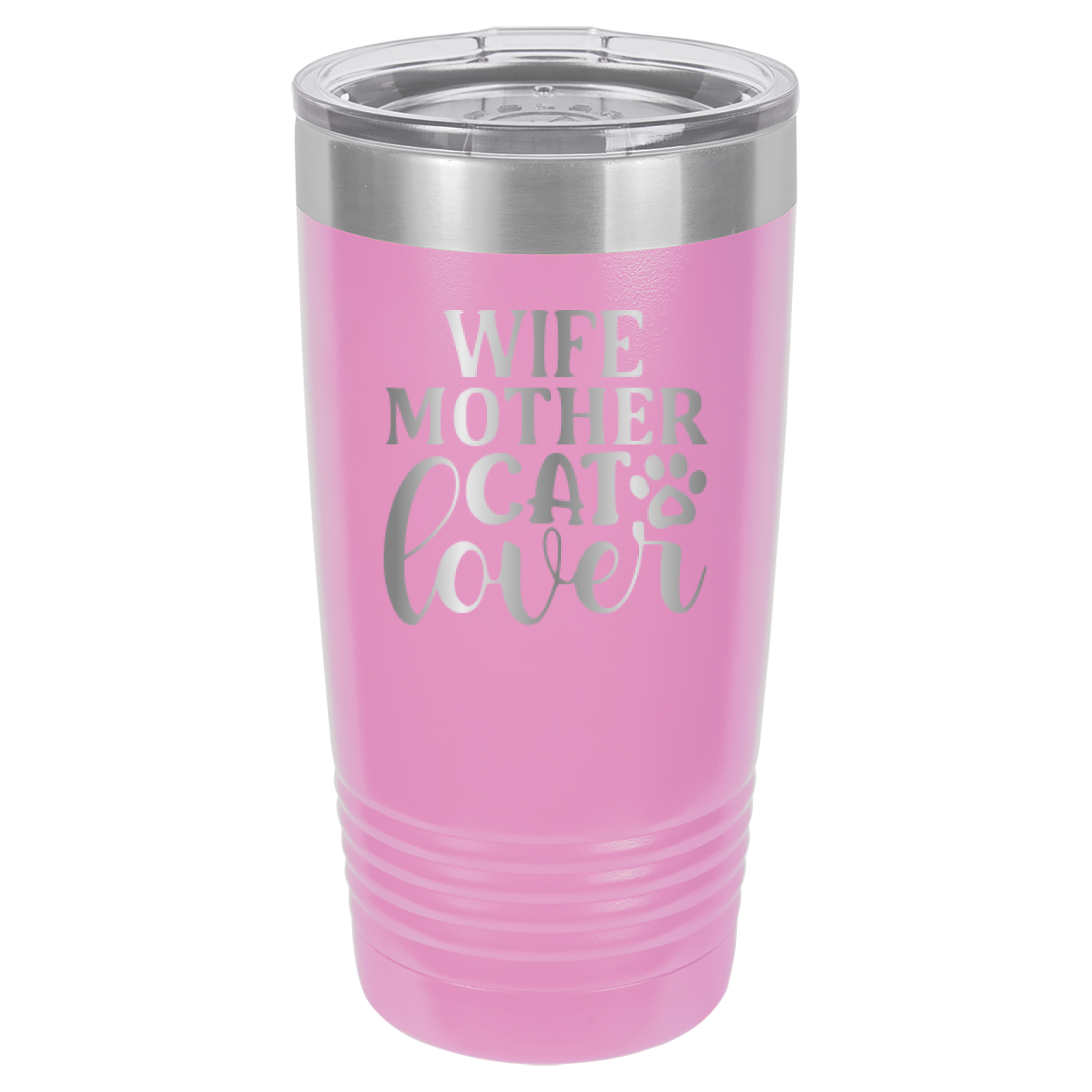 Wife, Mother, Cat Lover - 20oz Polar Camel Tumbler - Light Purple image