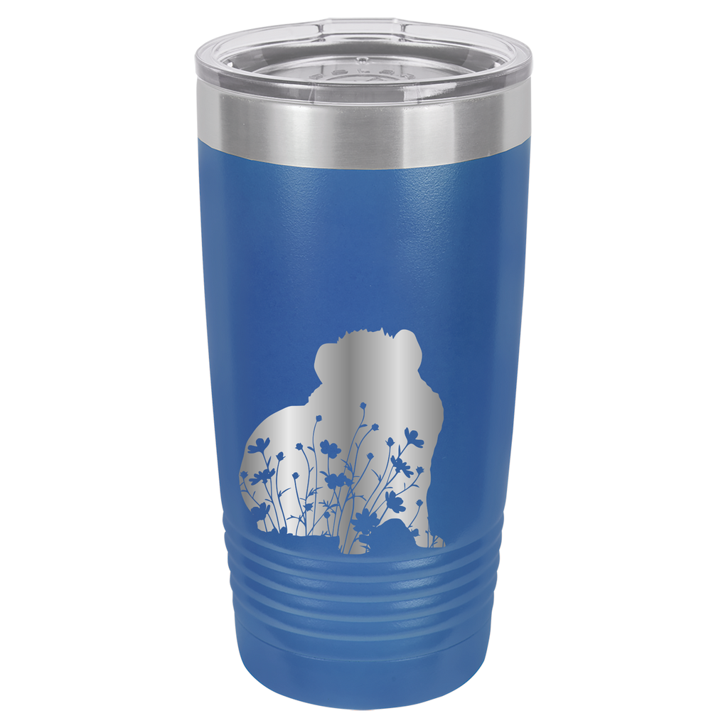 Floral Guinea Pig Design - 20oz Polar Camel Tumbler - Royal Blue image