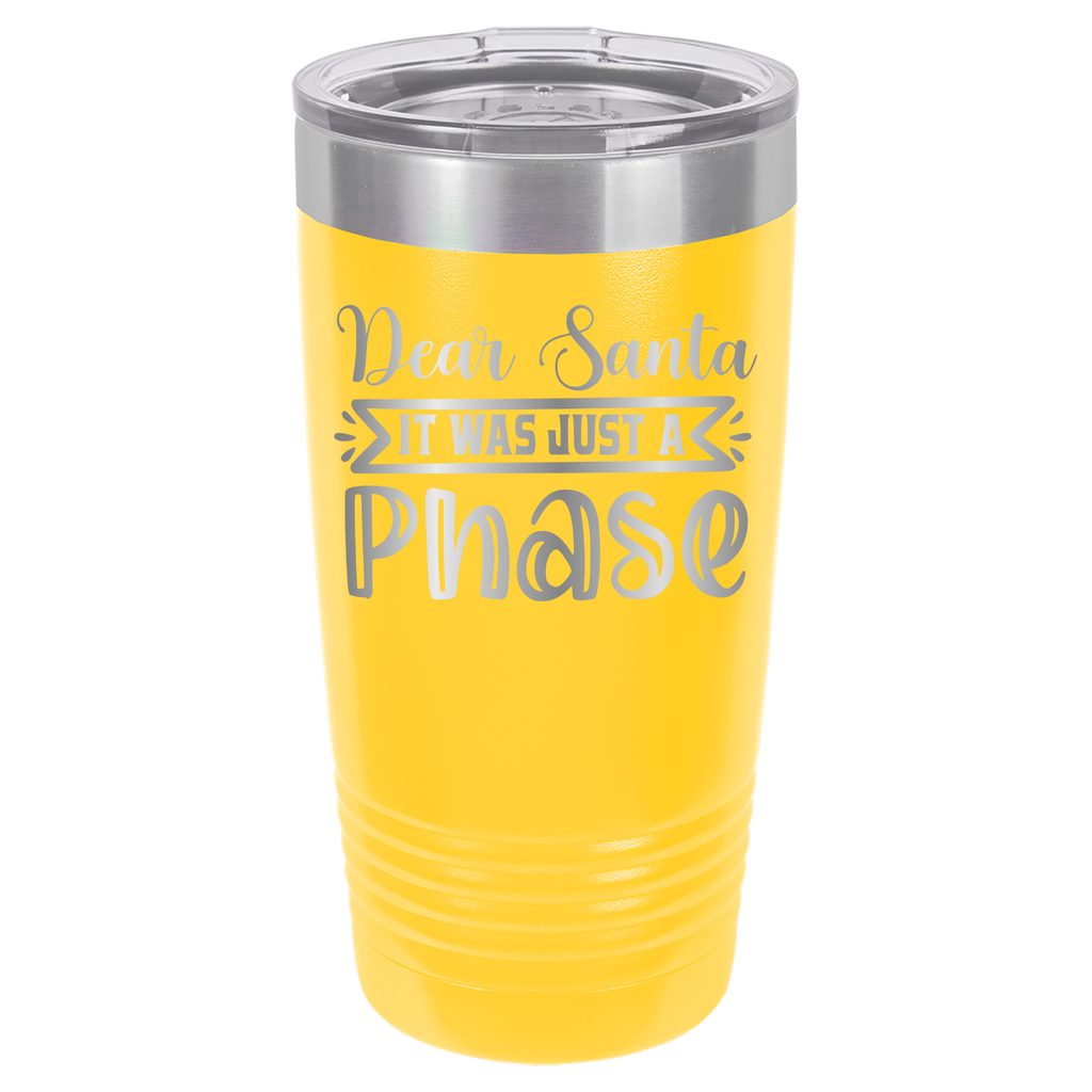 Dear Santa It Was Just A Phase - 20oz Polar Camel Tumbler - Yellow image