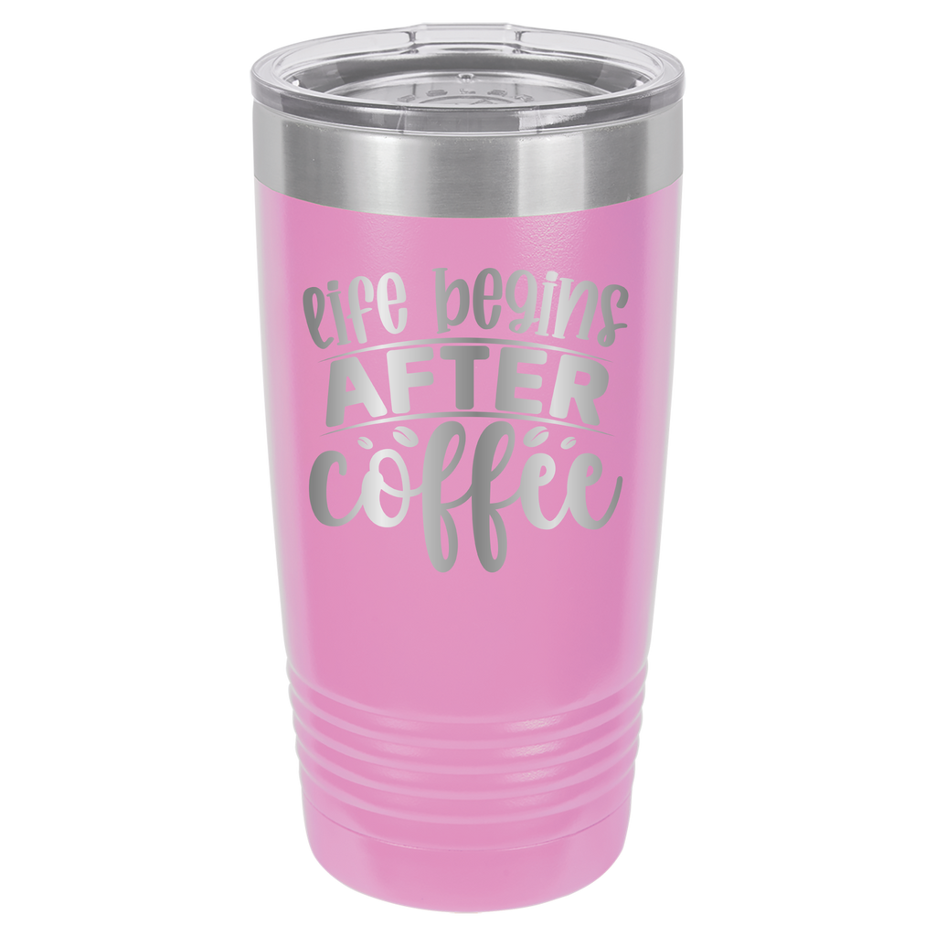Life Begins After Coffee - 20oz Polar Camel Tumbler - Light Purple image