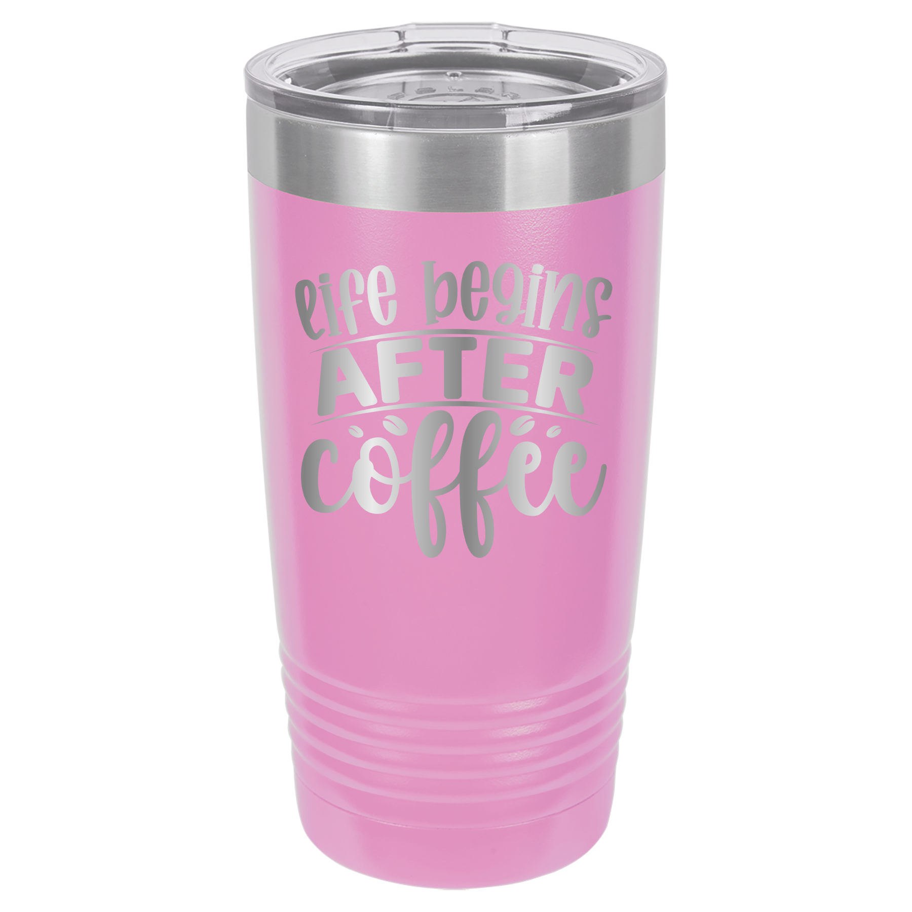 Life Begins After Coffee - 20oz Polar Camel Tumbler - Light Purple image