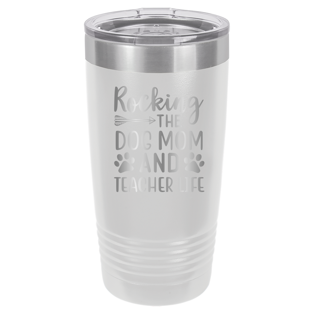 Rocking The Dog Mom And Teacher Life - 20oz Polar Camel Tumbler image 3