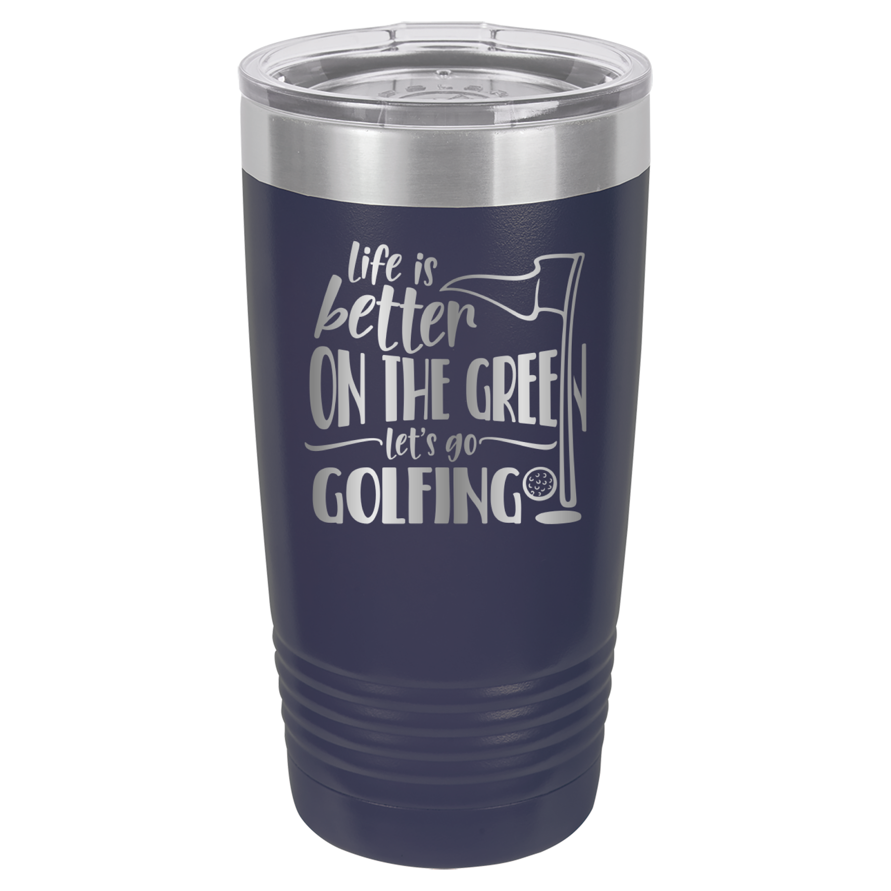 Life Is Better On The Green, Let's Go Golfing - 20oz Polar Camel Tumbler - Navy image