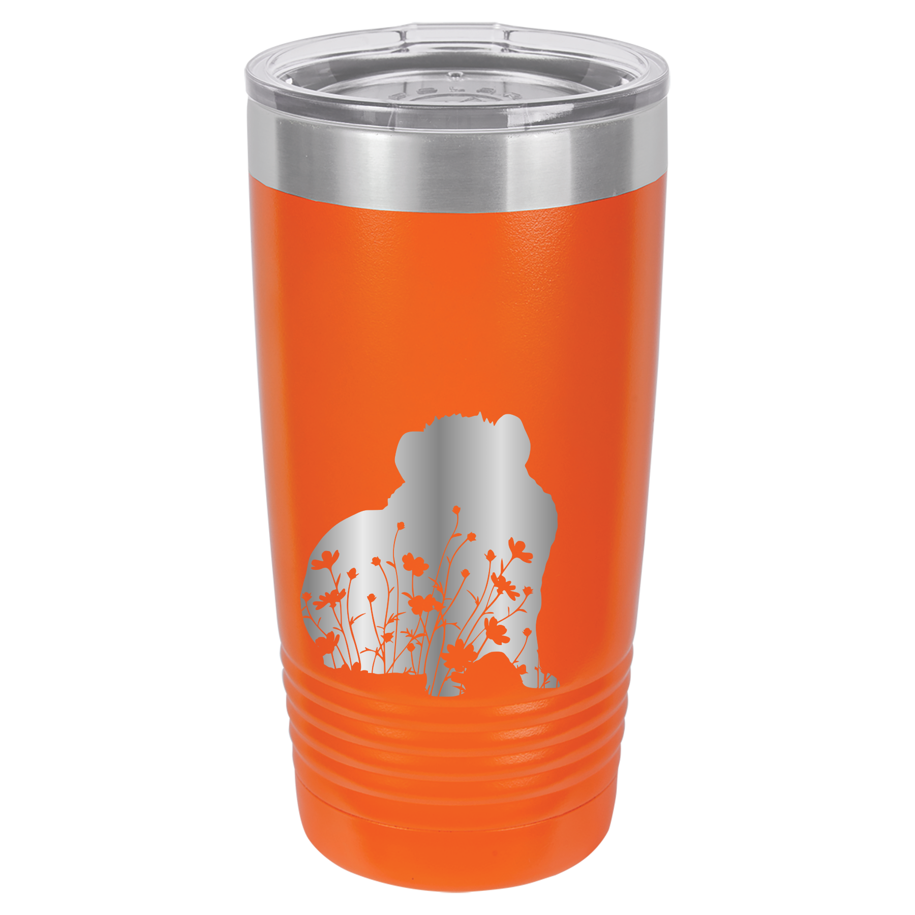 Floral Guinea Pig Design - 20oz Polar Camel Tumbler - Orange image