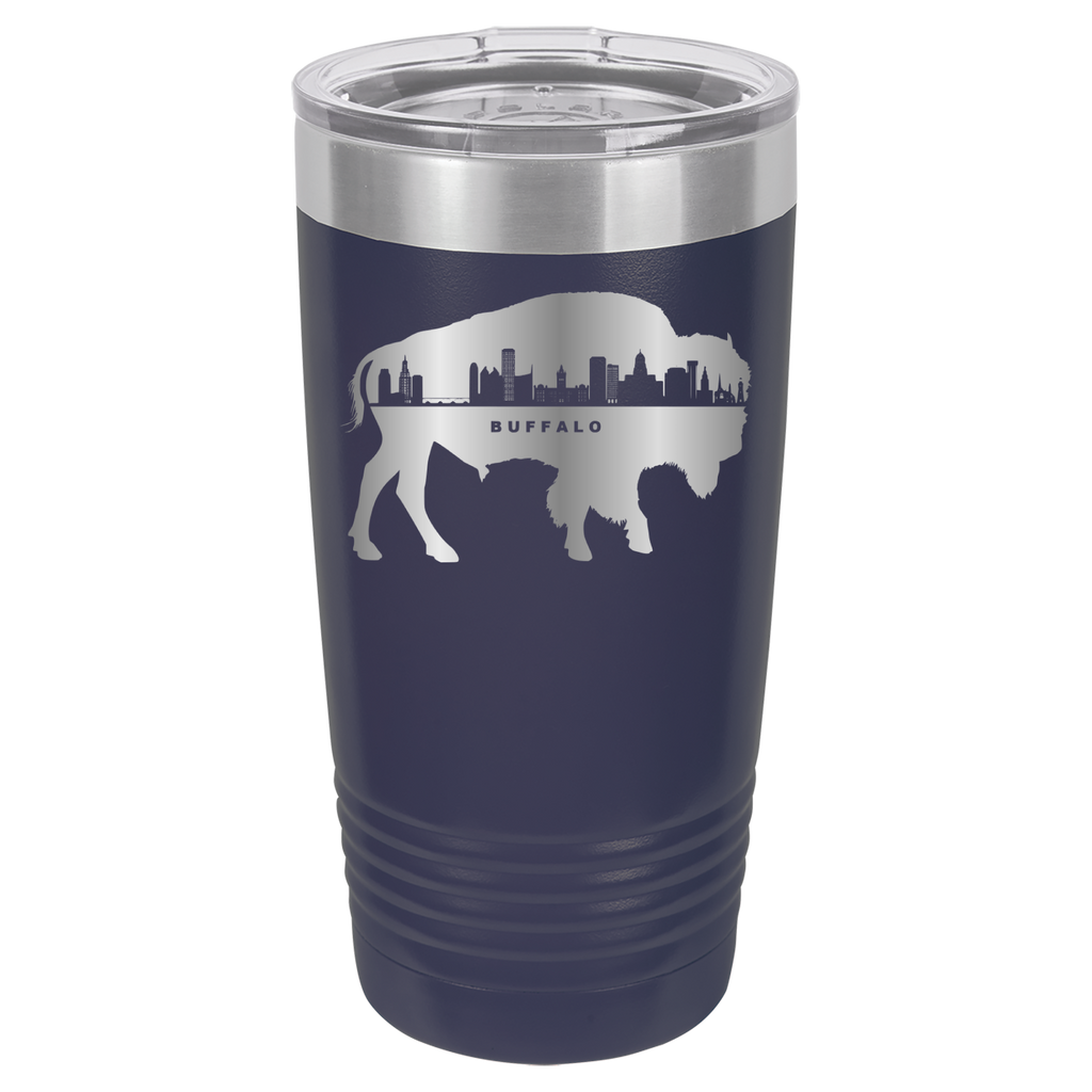 City of Buffalo NY Skyline 20oz Polar Camel Tumbler - Navy image