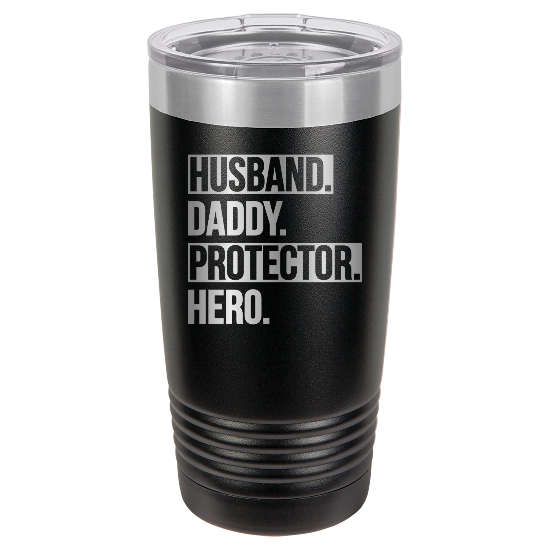 Father's Day "Husband. Daddy. Protector. Hero. 20oz Polar Camel Tumbler - Black image