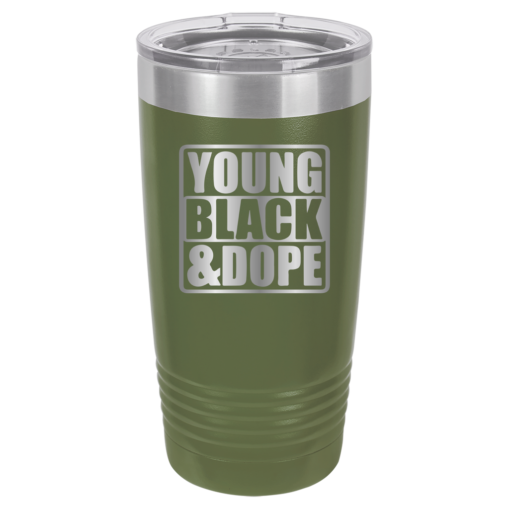 Young, Black, and Dope - 20oz Polar Camel Tumbler - Olive Green image