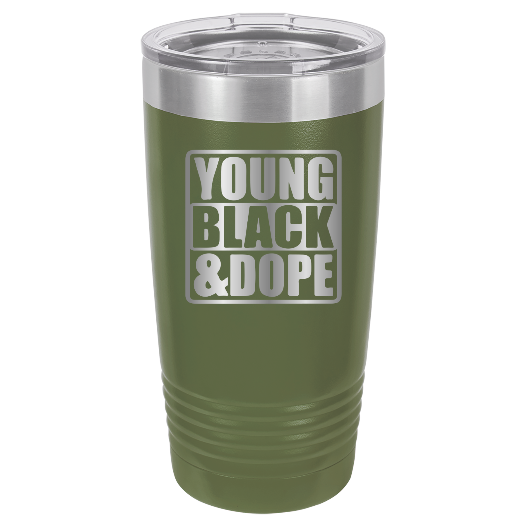Young, Black, and Dope - 20oz Polar Camel Tumbler - Olive Green image