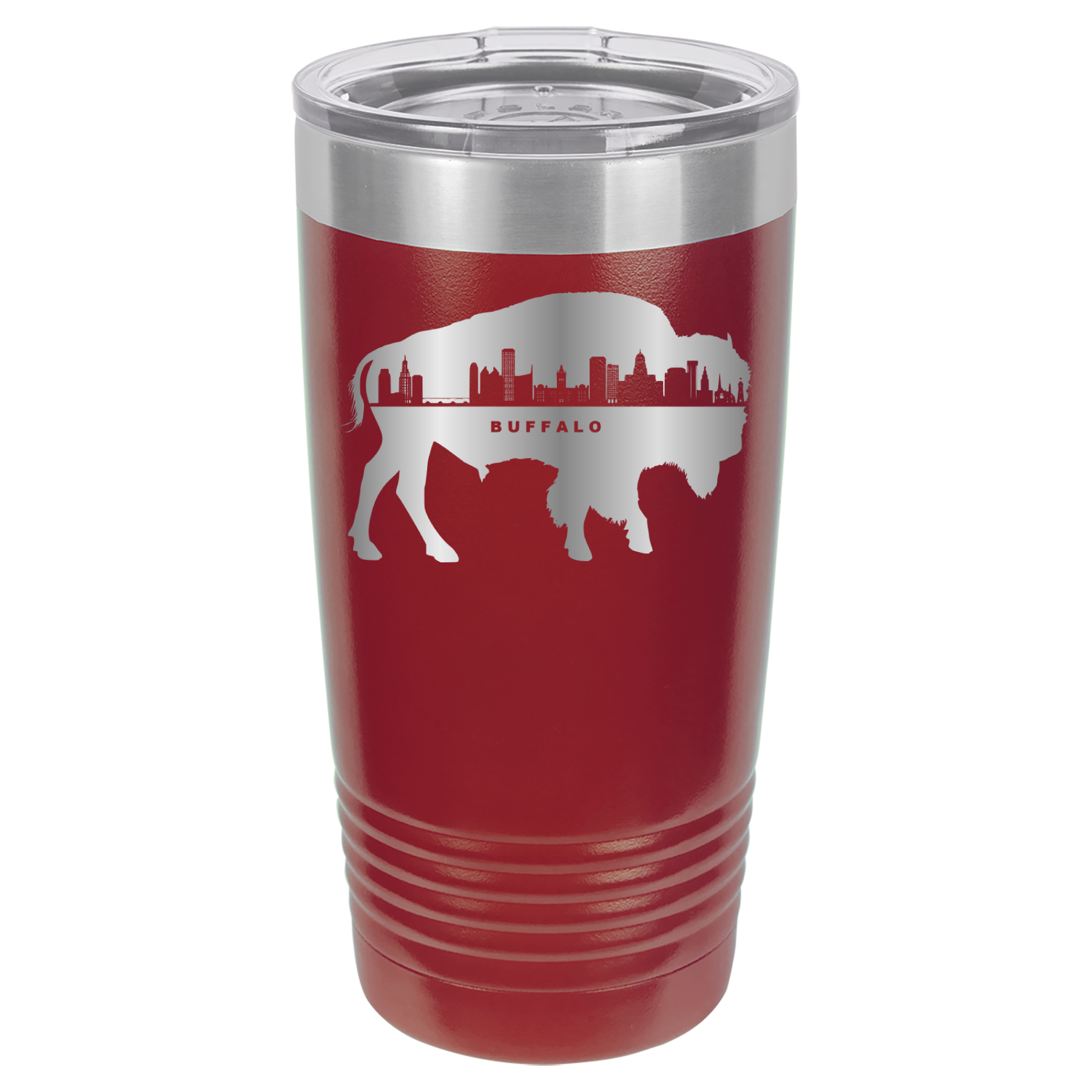 City of Buffalo NY Skyline 20oz Polar Camel Tumbler - Maroon image