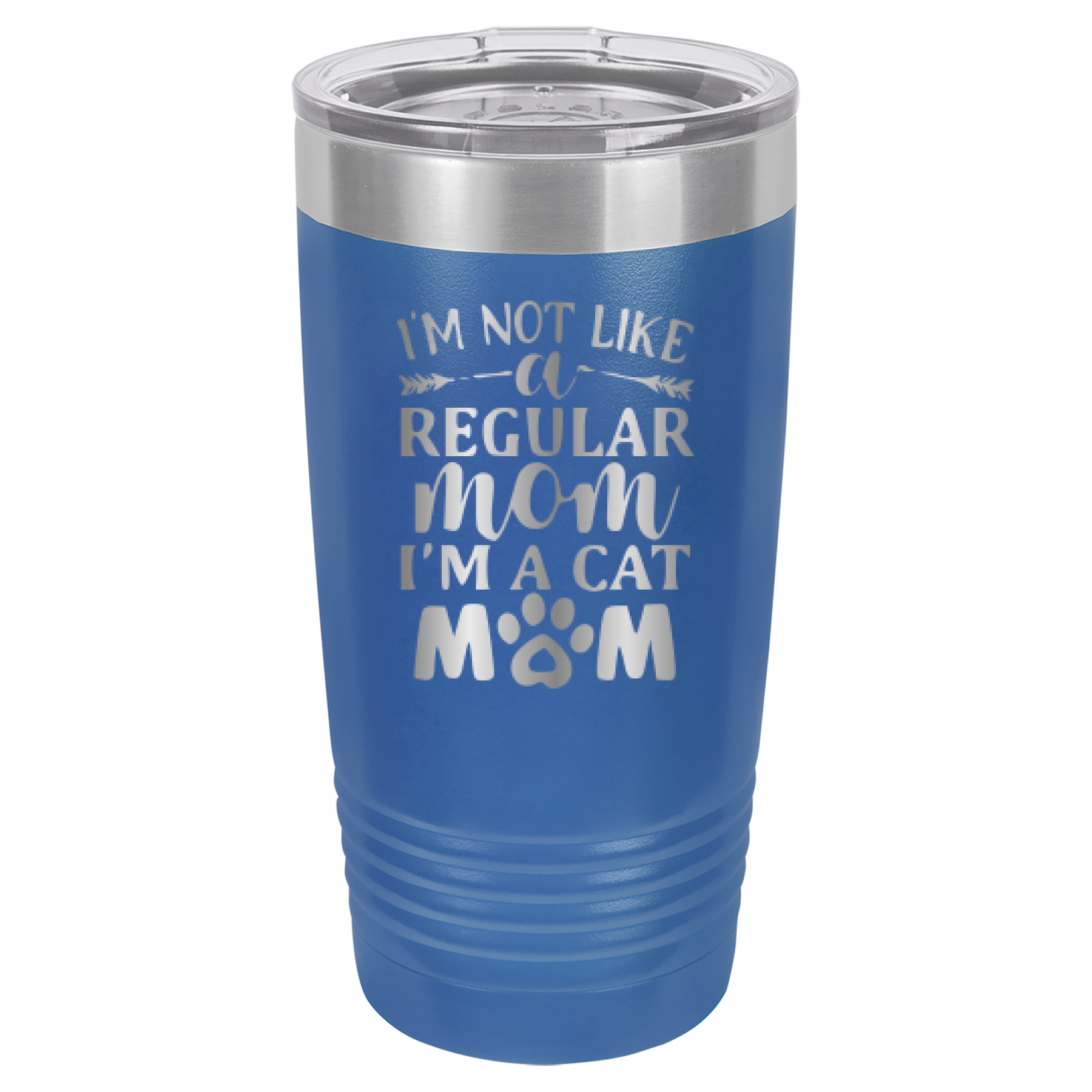 I'm Not Like A Regular Mom, I'm A Cat Mom - 20oz Polar Camel Tumbler - Royal Blue image