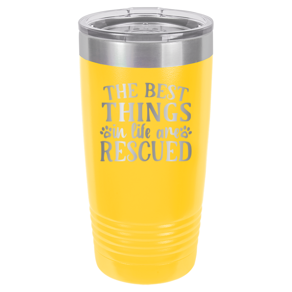The Best Things In Life Are Rescued - 20oz Polar Camel Tumbler image 2