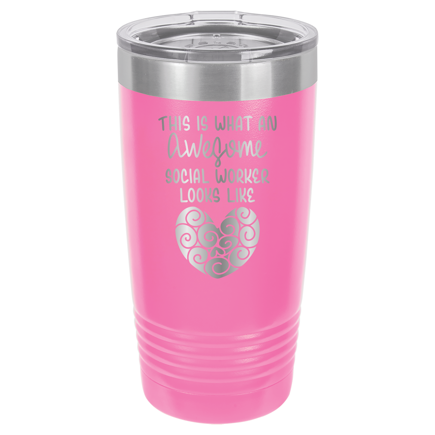 This Is What An Awesome Social Worker Looks Like - 20oz Polar Camel Tumbler - Pink image