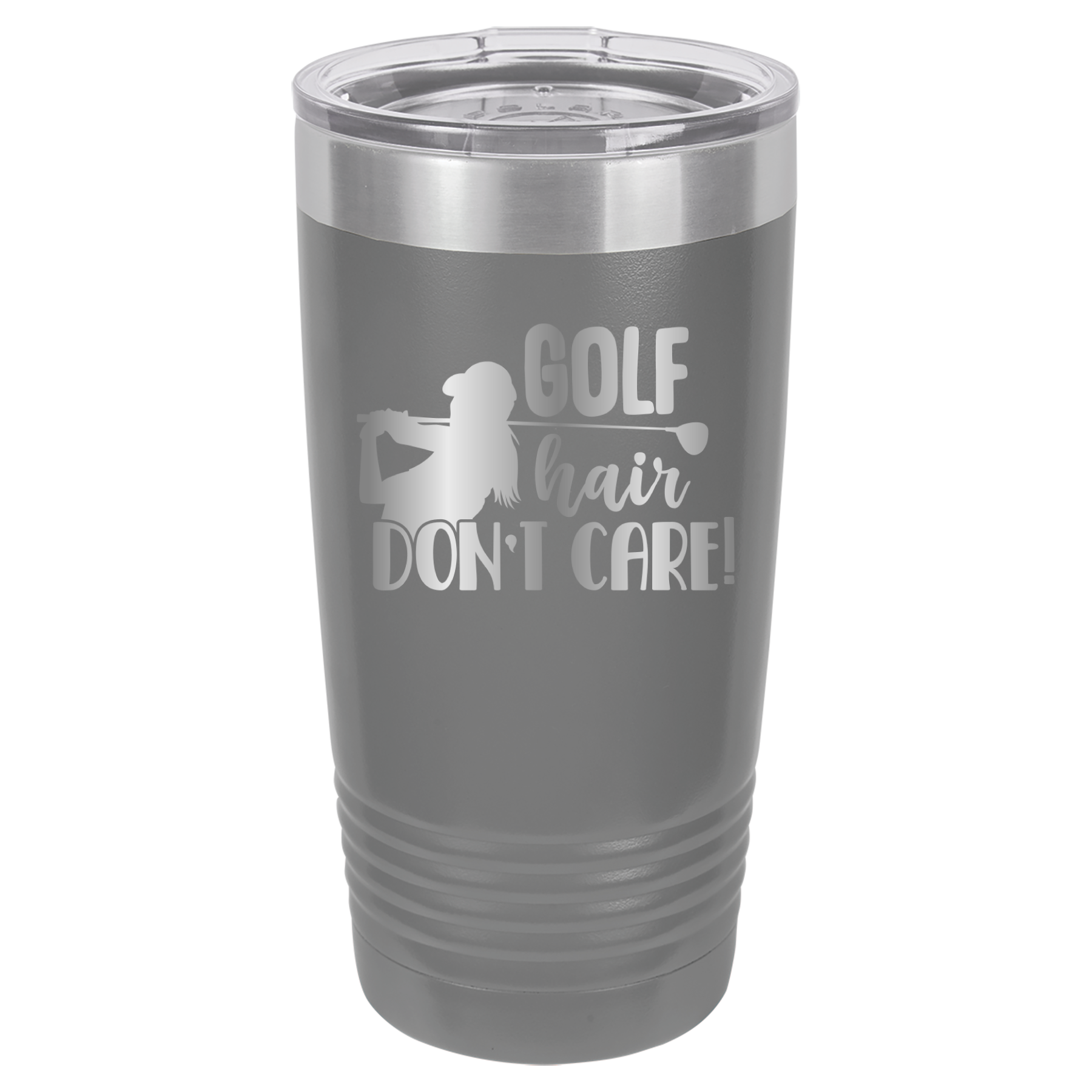 Golf Hair, Don't Care - 20oz Polar Camel Tumbler - Gray image