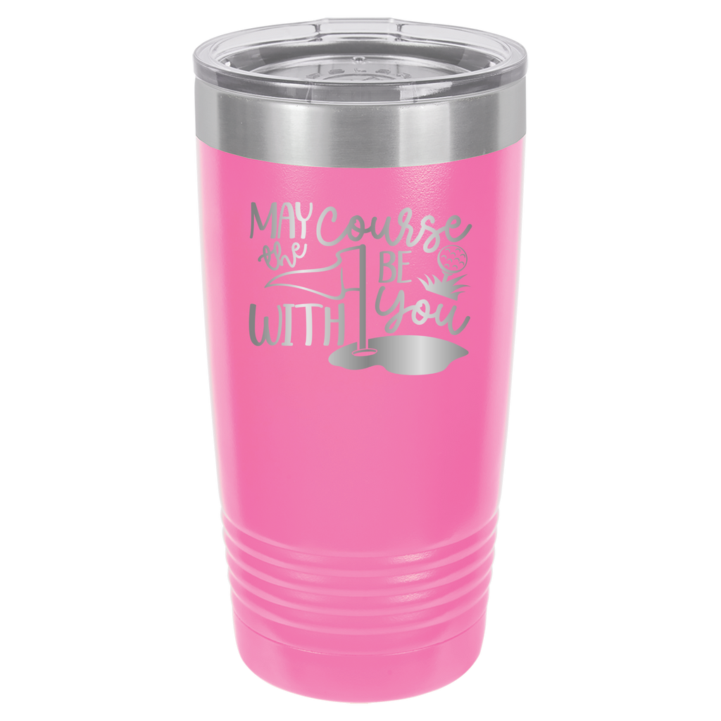 May The Course Be With You - Golf - 20oz Polar Camel Tumbler - Pink image