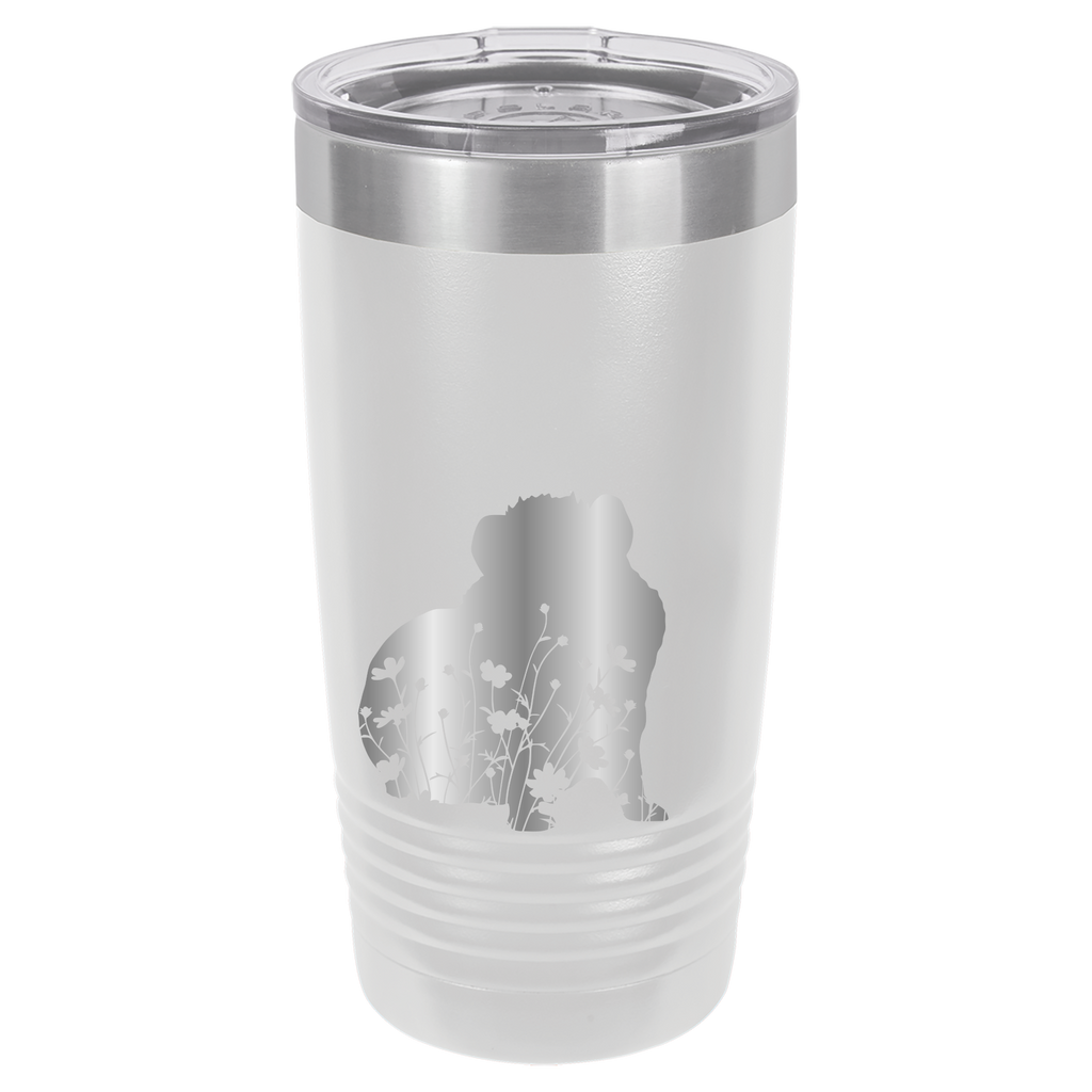 Floral Guinea Pig Design - 20oz Polar Camel Tumbler - White image