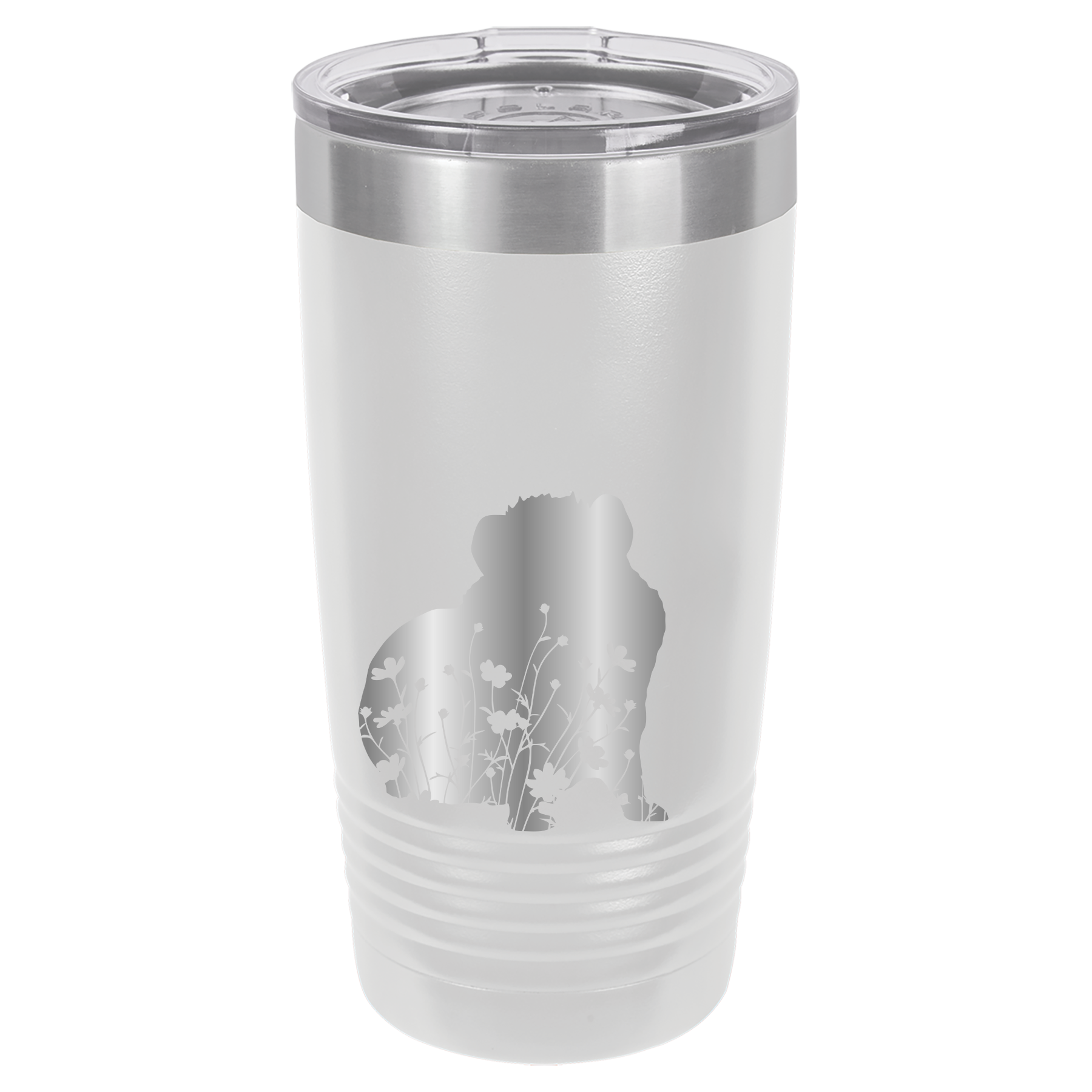 Floral Guinea Pig Design - 20oz Polar Camel Tumbler - White image