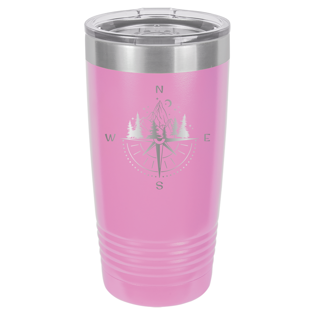 Compass, Map, or Adventure - 20oz Polar Camel Tumbler - Light Purple image