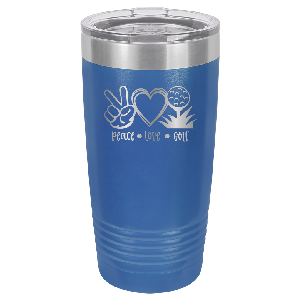 Peace, Love, Golf - 20oz Polar Camel Tumbler image 2