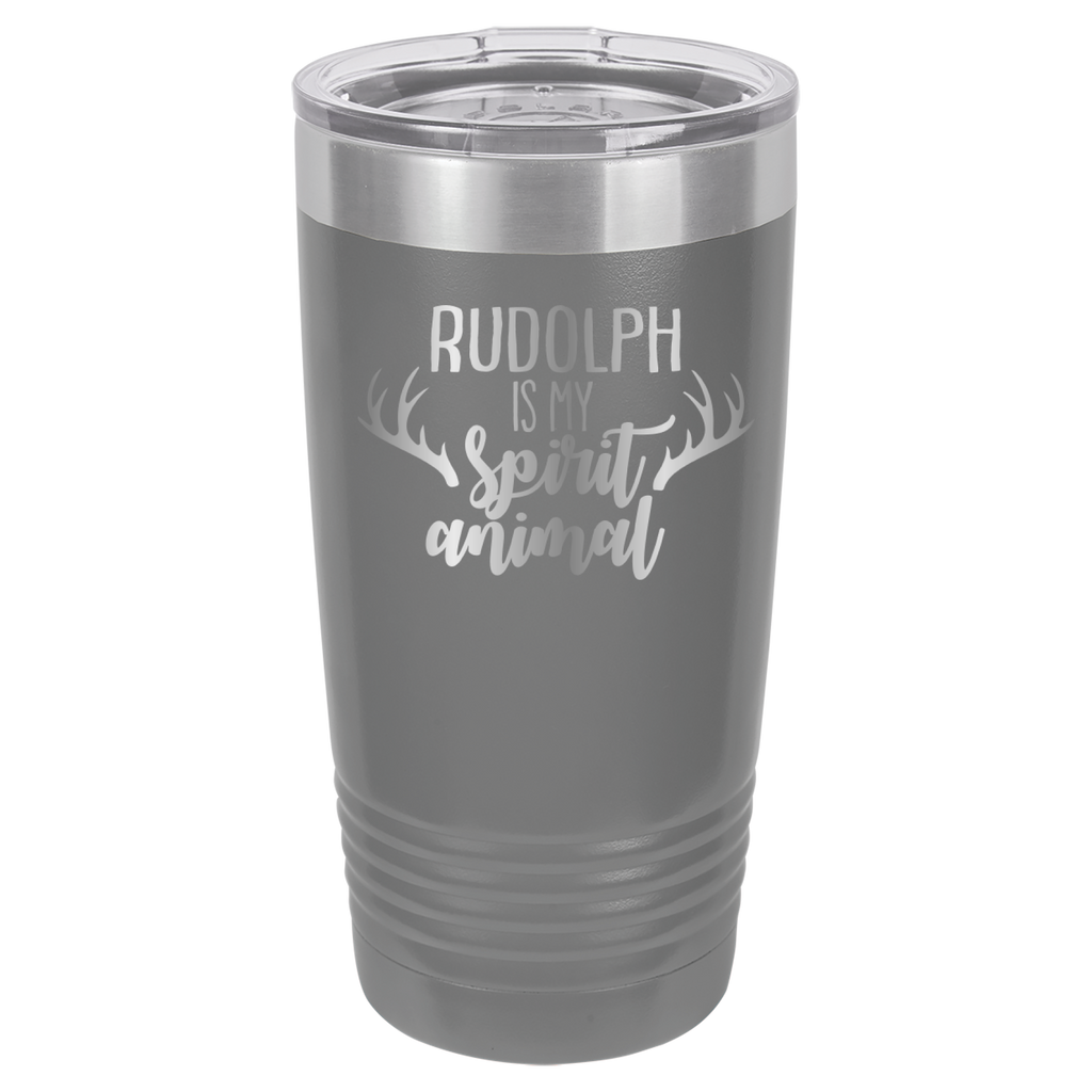 Rudolph Is My Spirit Animal - 20oz Polar Camel Tumbler - Gray image